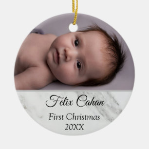Personalisierten 2 Fotos Babys Meine ersten Weihna Keramik Ornament