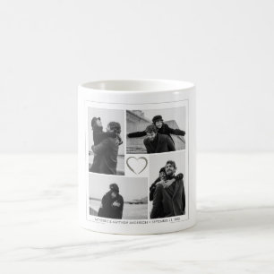 Personalisierten 4 Fotocollage Hochzeitstag Kaffeetasse