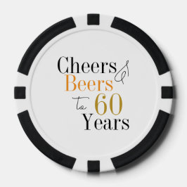 Personalisierten 60. Geburtstag Cheers Beers Pokerchips