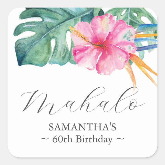 Personalisierten 60. Geburtstag Gunst Sticker (Vorderseite)