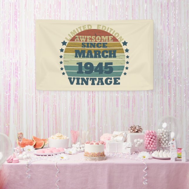 Personalisierten achtzig Vintage 80. Geburtstagspa Banner (Party)