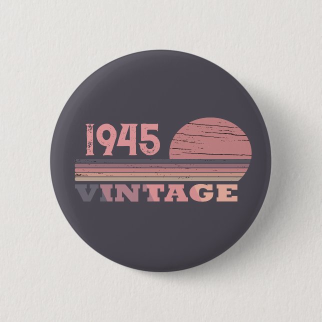 Personalisierten achtzig Vintage 80. Geburtstagspa Button (Vorderseite)