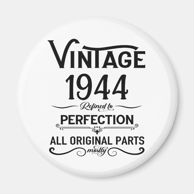 Personalisierten achtzig Vintage 80. Geburtstagspa Magnet (Vorne)