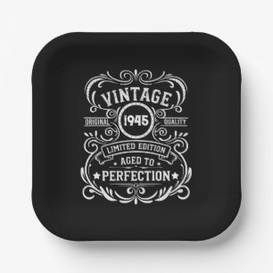 Personalisierten achtzig Vintage 80. Geburtstagspa Pappteller