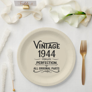 Personalisierten achtzig Vintage 80. Geburtstagspa Pappteller