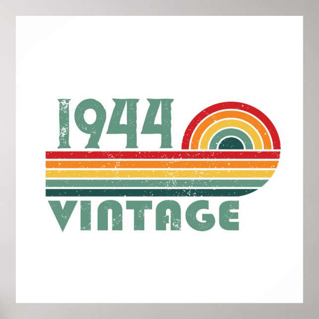 Personalisierten achtzig Vintage 80. Geburtstagspa Poster (Vorne)