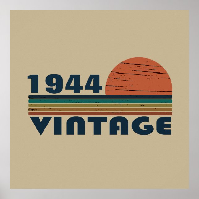 Personalisierten achtzig Vintage 80. Geburtstagspa Poster (Vorne)