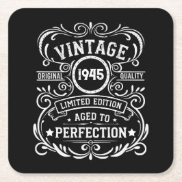 Personalisierten achtzig Vintage 80. Geburtstagspa Rechteckiger Pappuntersetzer