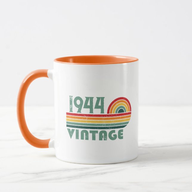 Personalisierten achtzig Vintage 80. Geburtstagspa Tasse (Links)
