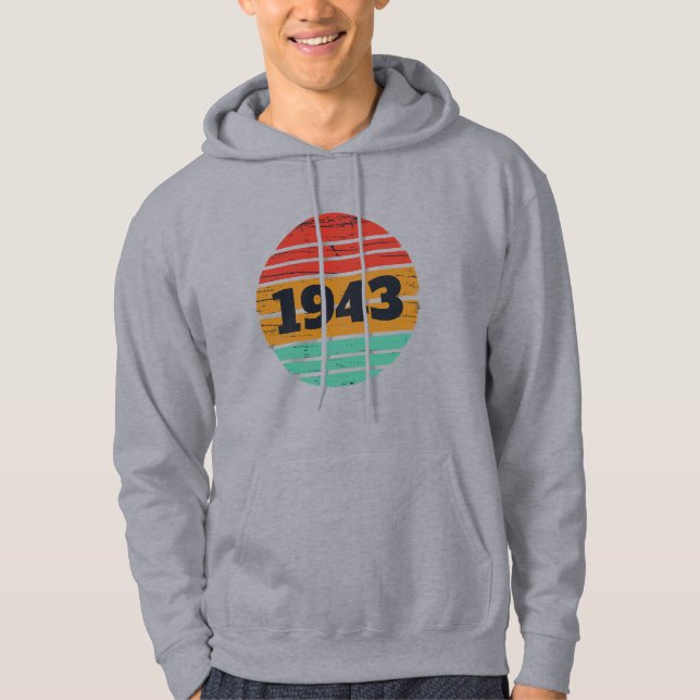 Personalisierten achtzig Vintagen 80. Geburtstag Hoodie (Vorderseite)