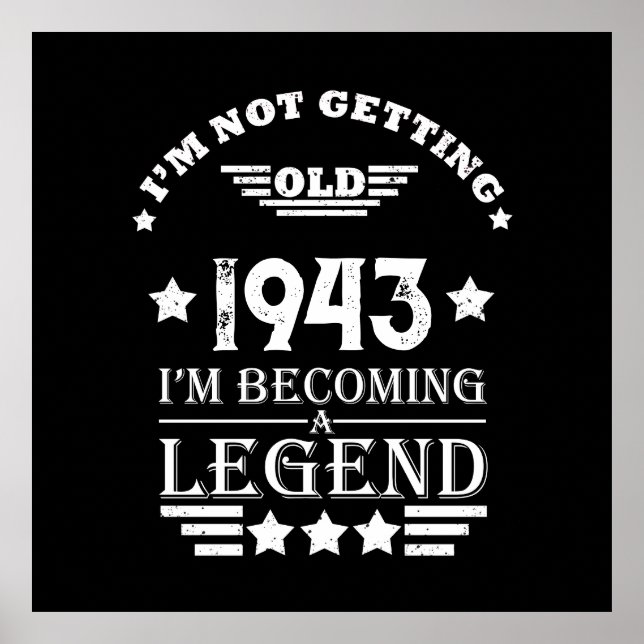 Personalisierten achtzig Vintagen 80. Geburtstag Poster (Vorne)