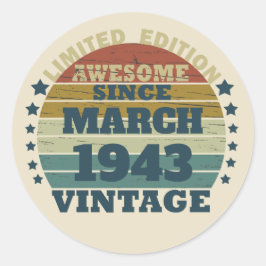 Personalisierten achtzig Vintagen 80. Geburtstag Runder Aufkleber