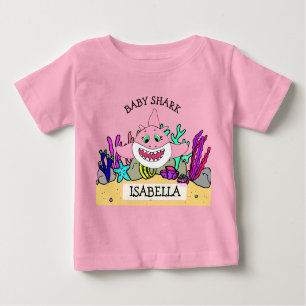 Personalisierten Baby-Haifisch-Babys Baby T-shirt