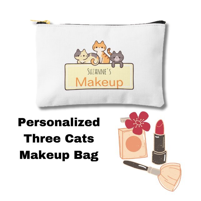 Personalisierten drei Katzen Makeup Zubehörtasche (Von Creator hochgeladen)