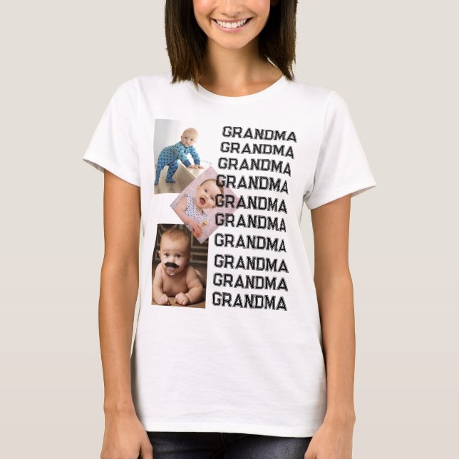 Personalisierten einer Art FotoCollage GRANDMA T-Shirt (Vorderseite)