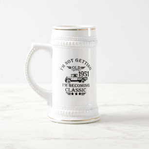 Personalisierten fünfundsechzig Vintagen 65. Gebur Bierglas