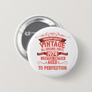 Personalisierten fünfzig Vintagen 50. Geburtstagsp Button