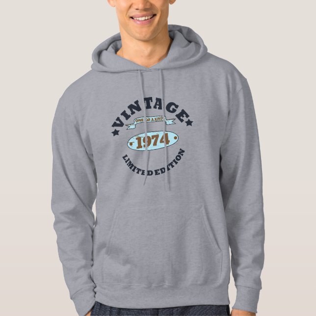 Personalisierten fünfzig Vintagen 50. Geburtstagsp Hoodie (Vorderseite)