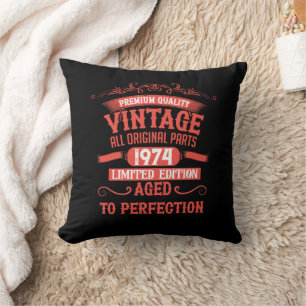 Personalisierten fünfzig Vintagen 50. Geburtstagsp Kissen