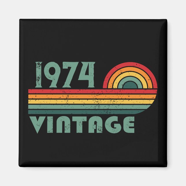 Personalisierten fünfzig Vintagen 50. Geburtstagsp Magnet (Vorne)