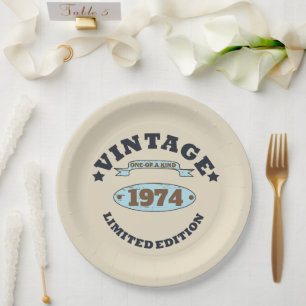 Personalisierten fünfzig Vintagen 50. Geburtstagsp Pappteller