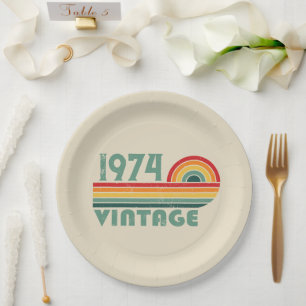 Personalisierten fünfzig Vintagen 50. Geburtstagsp Pappteller