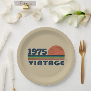 Personalisierten fünfzig Vintagen 50. Geburtstagsp Pappteller