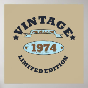 Personalisierten fünfzig Vintagen 50. Geburtstagsp Poster