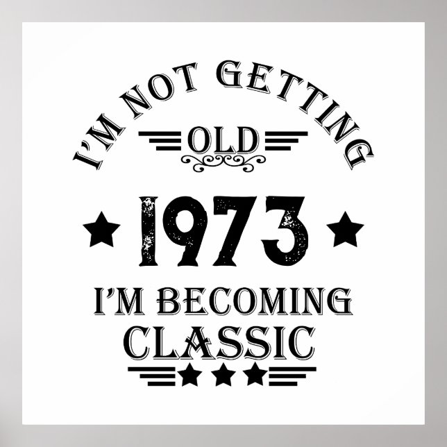 Personalisierten fünfzig Vintagen 50. Geburtstagsp Poster (Vorne)