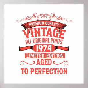 Personalisierten fünfzig Vintagen 50. Geburtstagsp Poster