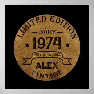 Personalisierten fünfzig Vintagen 50. Geburtstagsp Poster