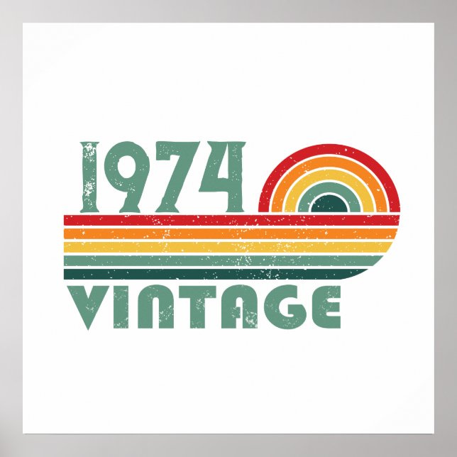 Personalisierten fünfzig Vintagen 50. Geburtstagsp Poster (Vorne)