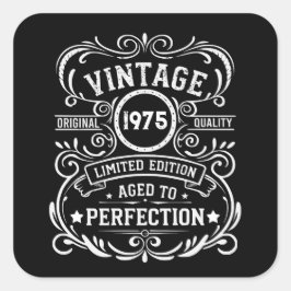 Personalisierten fünfzig Vintagen 50. Geburtstagsp Quadratischer Aufkleber