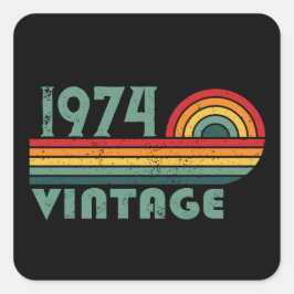 Personalisierten fünfzig Vintagen 50. Geburtstagsp Quadratischer Aufkleber