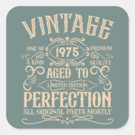 Personalisierten fünfzig Vintagen 50. Geburtstagsp Quadratischer Aufkleber