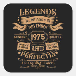 Personalisierten fünfzig Vintagen 50. Geburtstagsp Quadratischer Aufkleber