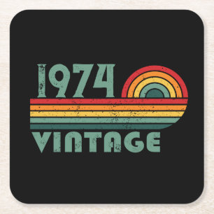 Personalisierten fünfzig Vintagen 50. Geburtstagsp Rechteckiger Pappuntersetzer