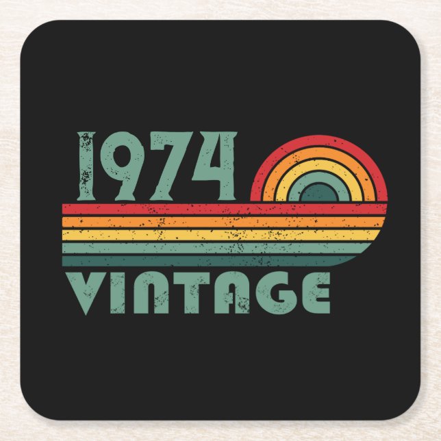 Personalisierten fünfzig Vintagen 50. Geburtstagsp Rechteckiger Pappuntersetzer (Vorderseite)