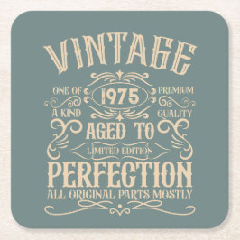 Personalisierten fünfzig Vintagen 50. Geburtstagsp Rechteckiger Pappuntersetzer