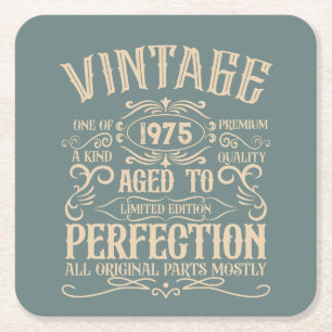 Personalisierten fünfzig Vintagen 50. Geburtstagsp Rechteckiger Pappuntersetzer