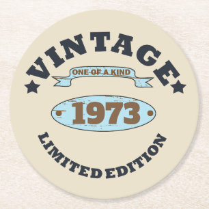Personalisierten fünfzig Vintagen 50. Geburtstagsp Runder Pappuntersetzer