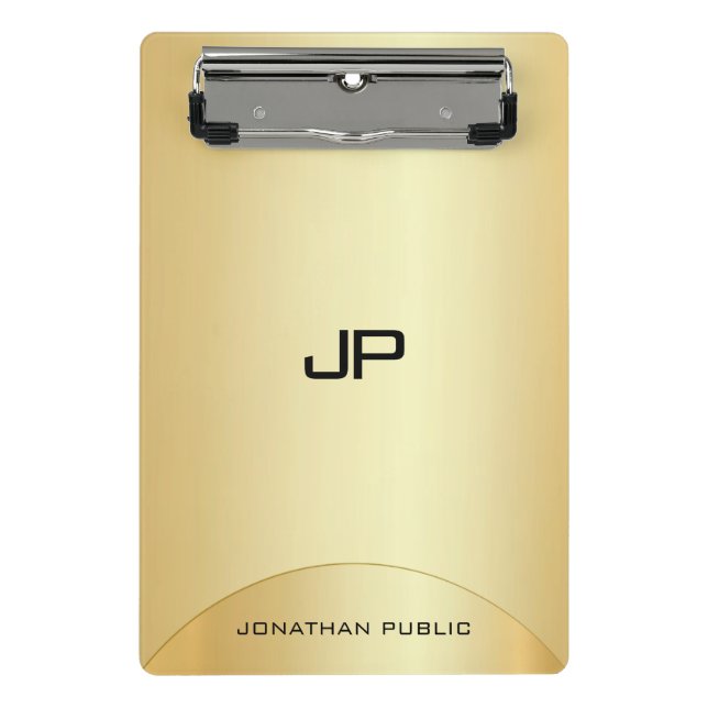 Personalisierten Imitat Goldelegante Monogramm-Vor Mini Klemmbrett (Vorderseite)