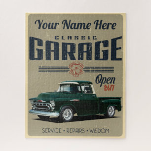 Personalisierten Lkw-Garage 1957 Puzzle