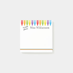 Personalisierten Niedliche Crayons Lehrer zurück  Post-it Klebezettel