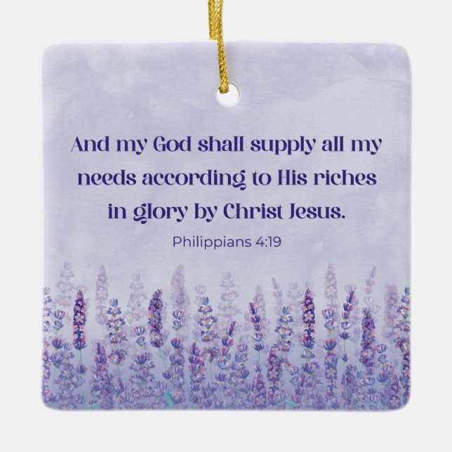 Personalisierten Philippinen 4:19 Gott wird alle v Keramikornament (Vorderseite)