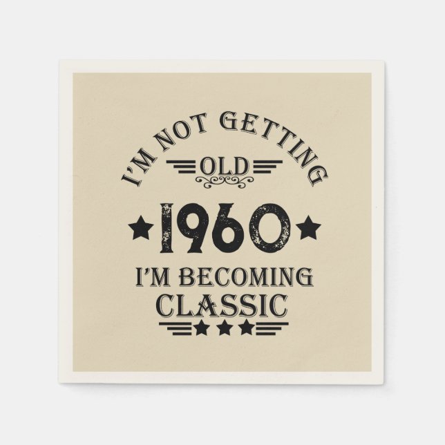 Personalisierten Vintagen 65. Geburtstag fünfundse Serviette (Vorderseite)