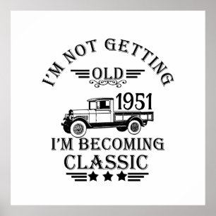 Personalisierten Vintagen 65. Geburtstag Herren Ge Poster