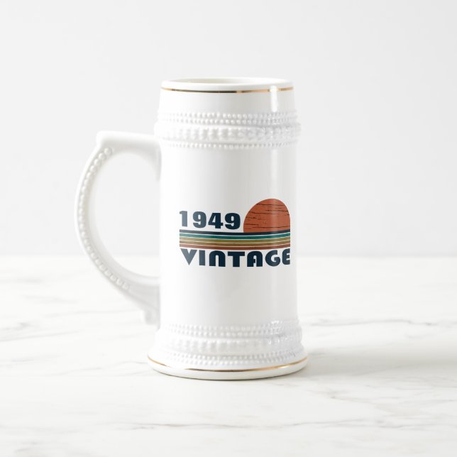 Personalisierten Vintagen 75. Geburtstag Bierglas (Links)