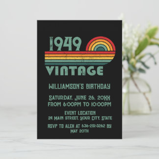 Personalisierten Vintagen 75. Geburtstag Einladung