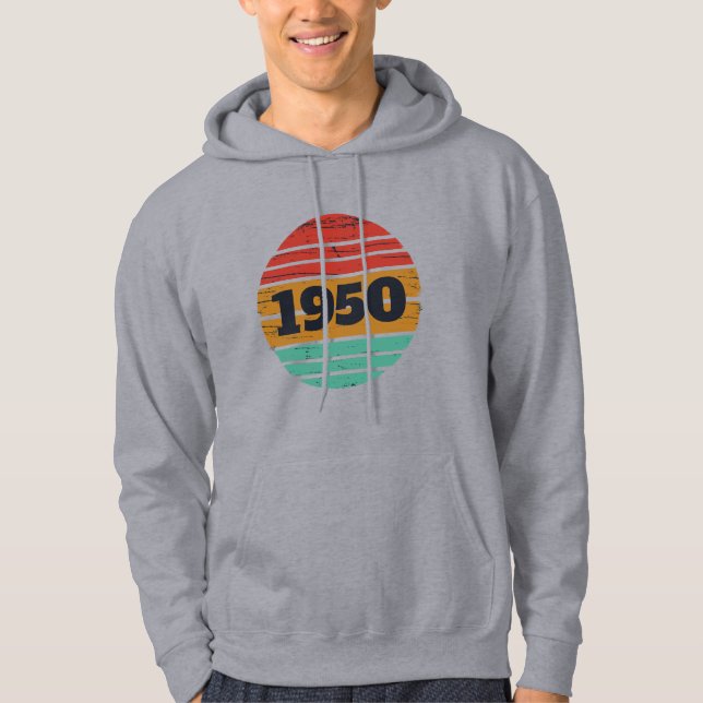 Personalisierten Vintagen 75. Geburtstag Hoodie (Vorderseite)